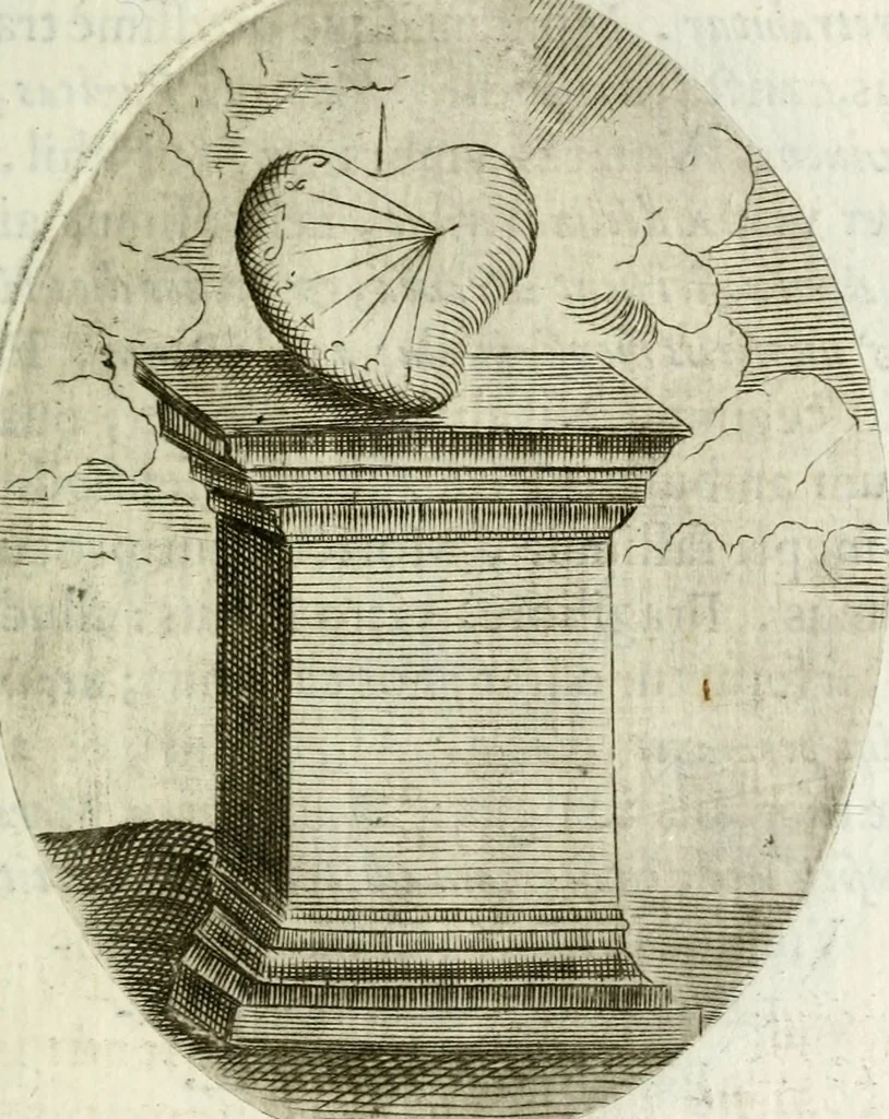 An illustration from Cardiomorpheoseos sive ex corde desumpta emblemata sacra, 1645, leaf 122