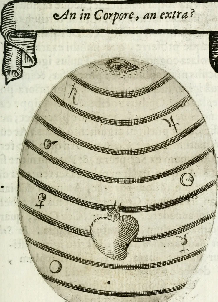 An illustration from Cardiomorpheoseos sive ex corde desumpta emblemata sacra, 1645, leaf 152