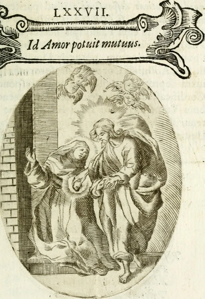 An illustration from Cardiomorpheoseos sive ex corde desumpta emblemata sacra, 1645, leaf 166