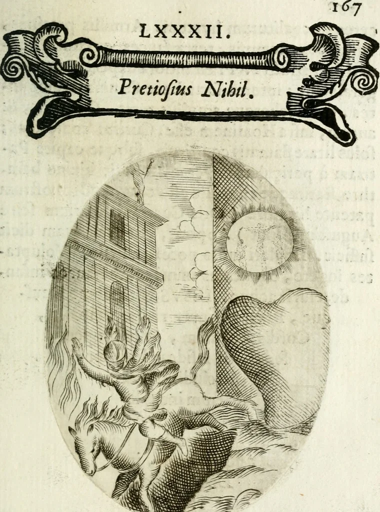 An illustration from Cardiomorpheoseos sive ex corde desumpta emblemata sacra, 1645, leaf 178