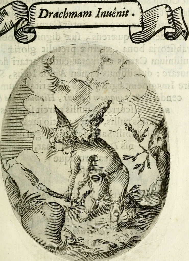 An illustration from Cardiomorpheoseos sive ex corde desumpta emblemata sacra, 1645, leaf 18