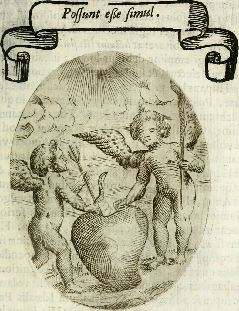 An illustration from Cardiomorpheoseos sive ex corde desumpta emblemata sacra, 1645, leaf 210