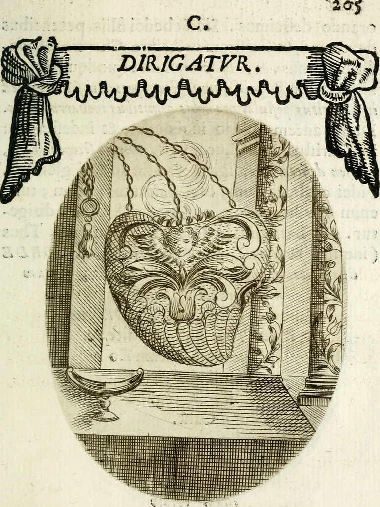 An illustration from Cardiomorpheoseos sive ex corde desumpta emblemata sacra, 1645, leaf 216