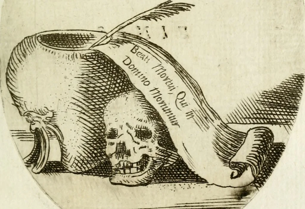 An illustration from Cardiomorpheoseos sive ex corde desumpta emblemata sacra, 1645, leaf 218