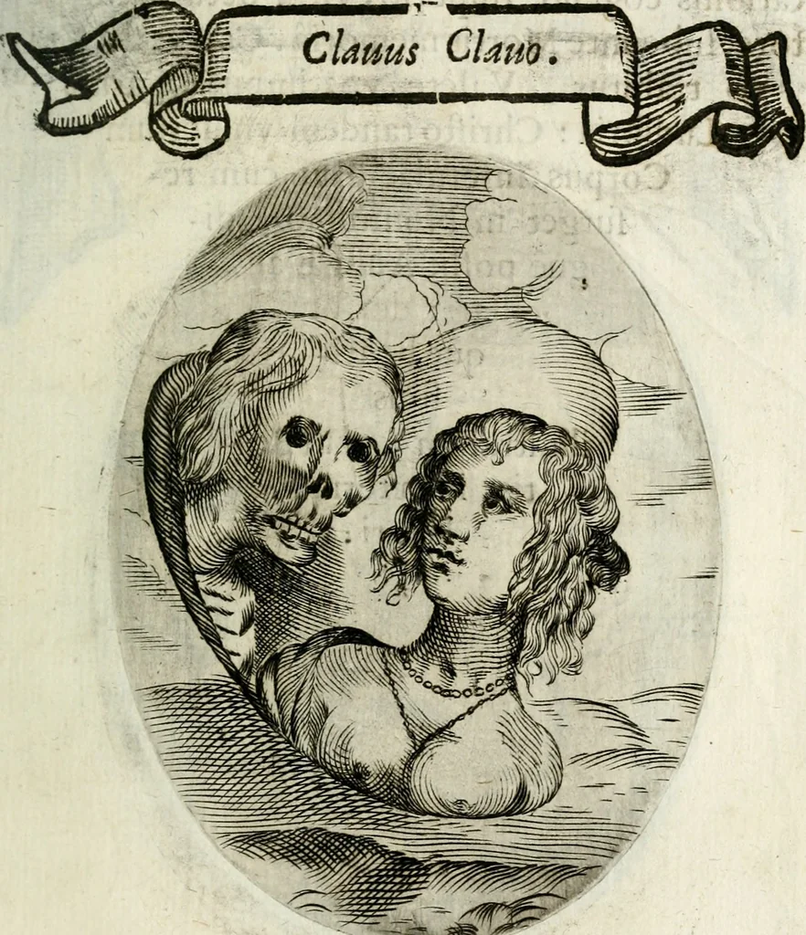 An illustration from Cardiomorpheoseos sive ex corde desumpta emblemata sacra, 1645, leaf 28