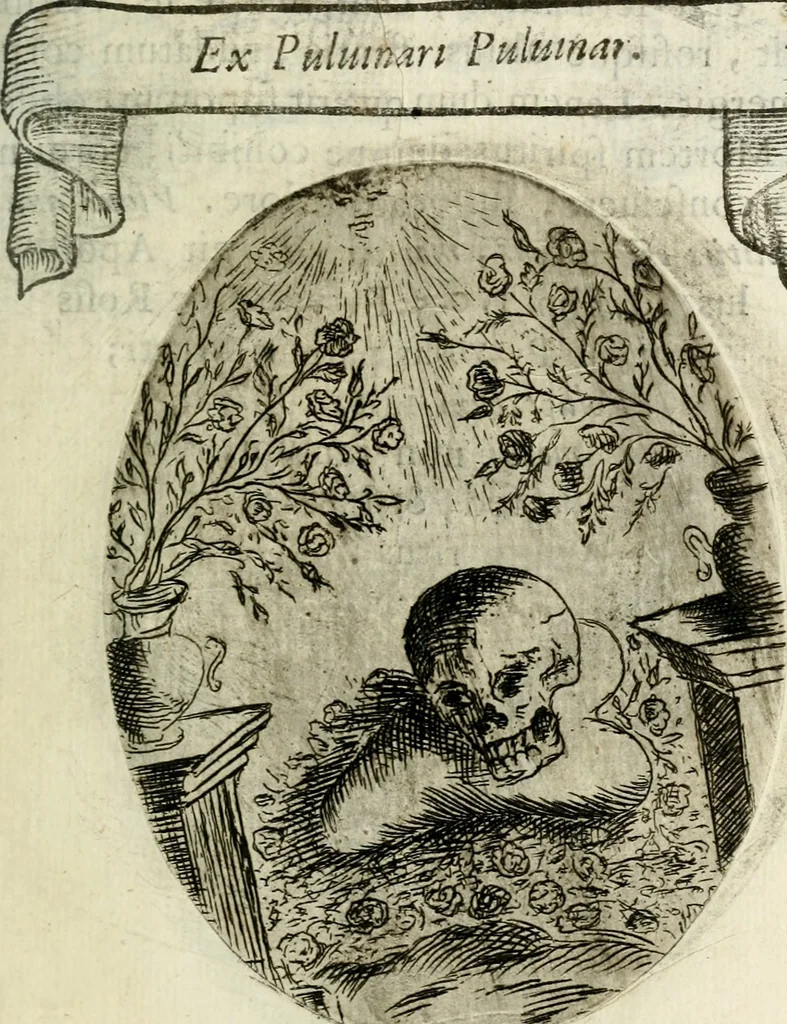 An illustration from Cardiomorpheoseos sive ex corde desumpta emblemata sacra, 1645, leaf 46