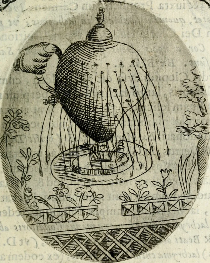 An illustration from Cardiomorpheoseos sive ex corde desumpta emblemata sacra, 1645, leaf 68