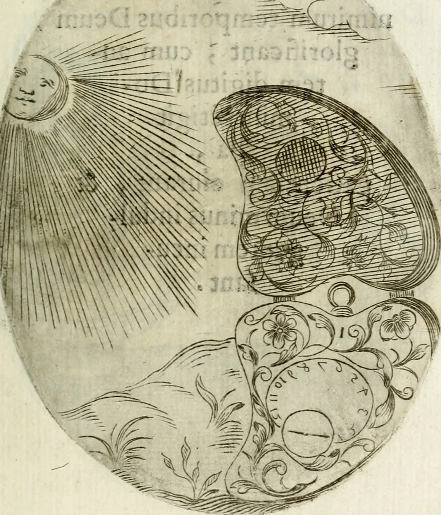 An illustration from Cardiomorpheoseos sive ex corde desumpta emblemata sacra, 1645, leaf 84