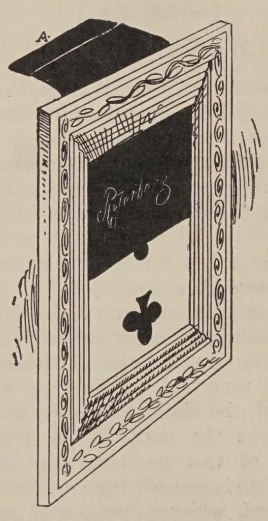 An illustration from Card tricks : how to do them and sleight of hand : designed for parlor and stage entertainments for the instruction of professionals and amateurs, 1902, leaf 154