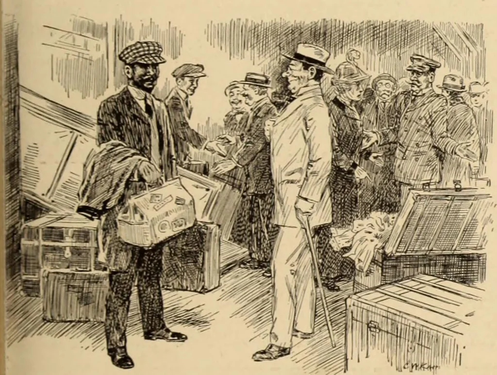 An illustration from Caricature. ed 1908, 1908, leaf 100