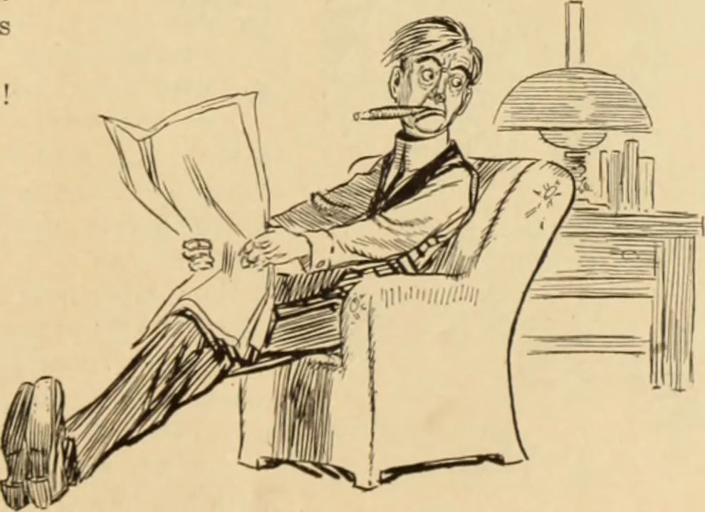 An illustration from Caricature. ed 1908, 1908, leaf 104