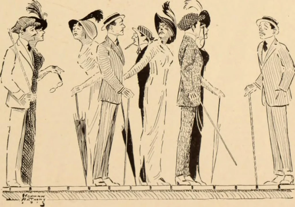 An illustration from Caricature. ed 1908, 1908, leaf 112