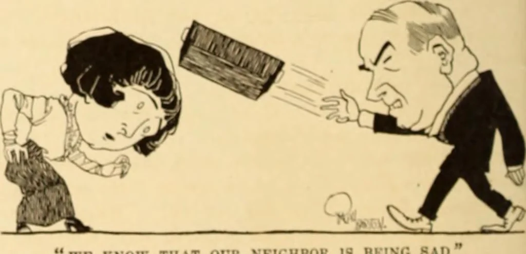 An illustration from Caricature. ed 1908, 1908, leaf 123