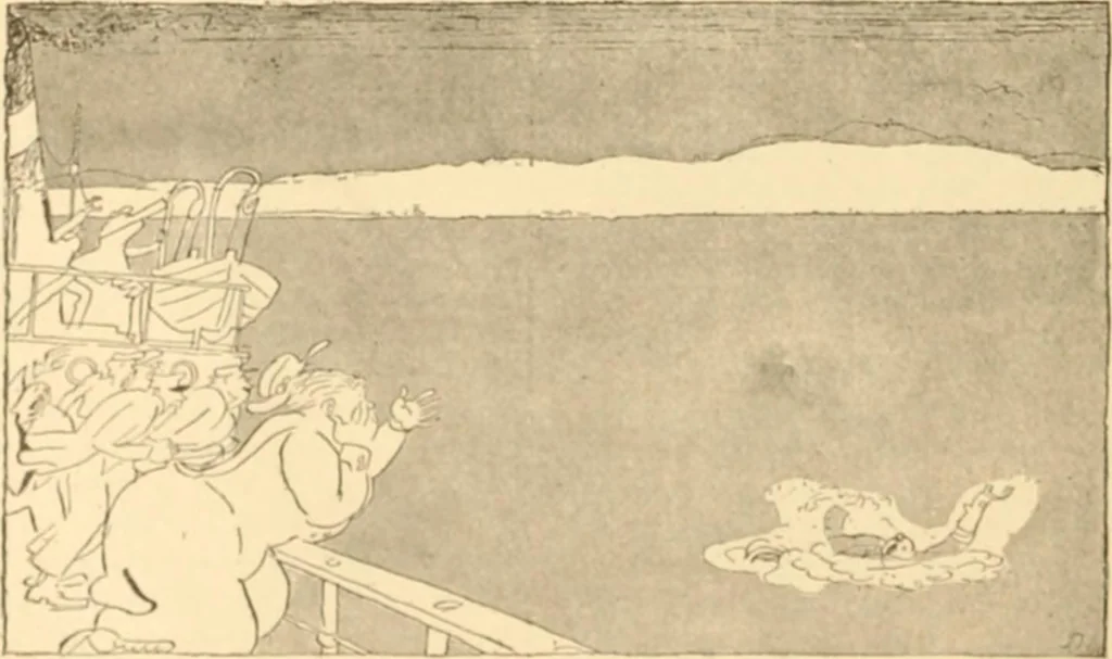An illustration from Caricature. ed 1908, 1908, leaf 129