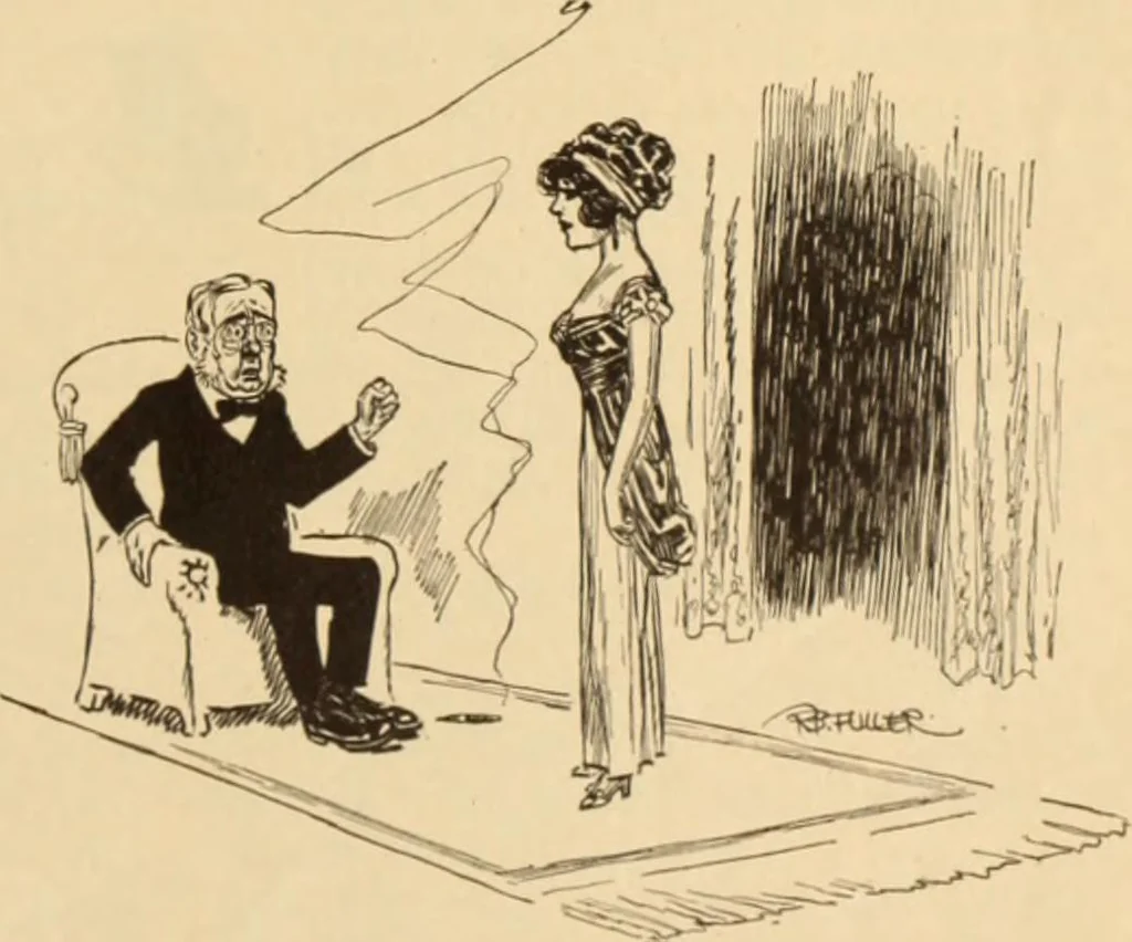 An illustration from Caricature. ed 1908, 1908, leaf 134