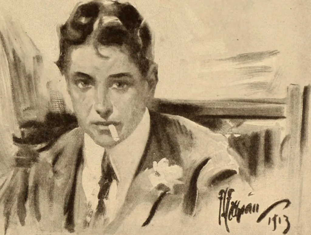 An illustration from Caricature. ed 1908, 1908, leaf 144