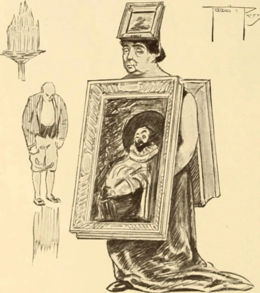 An illustration from Caricature. ed 1908, 1908, leaf 145