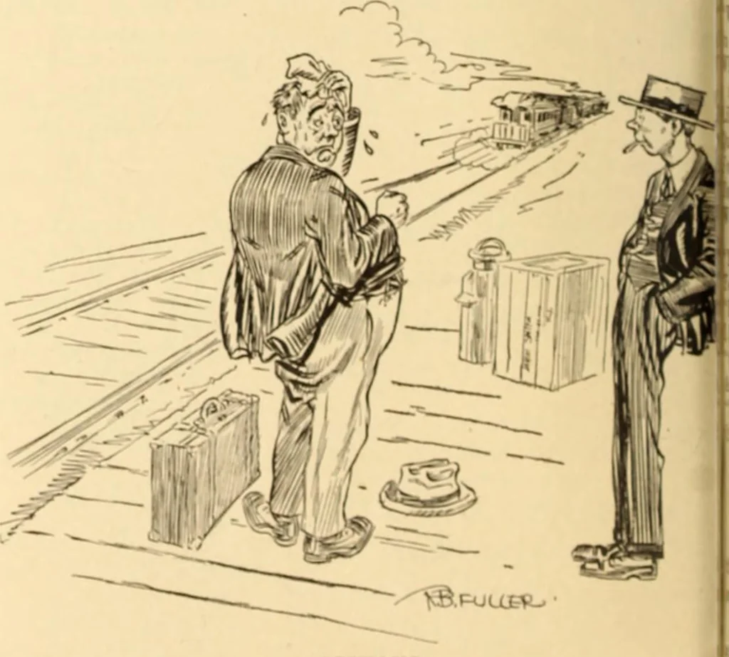 An illustration from Caricature. ed 1908, 1908, leaf 147