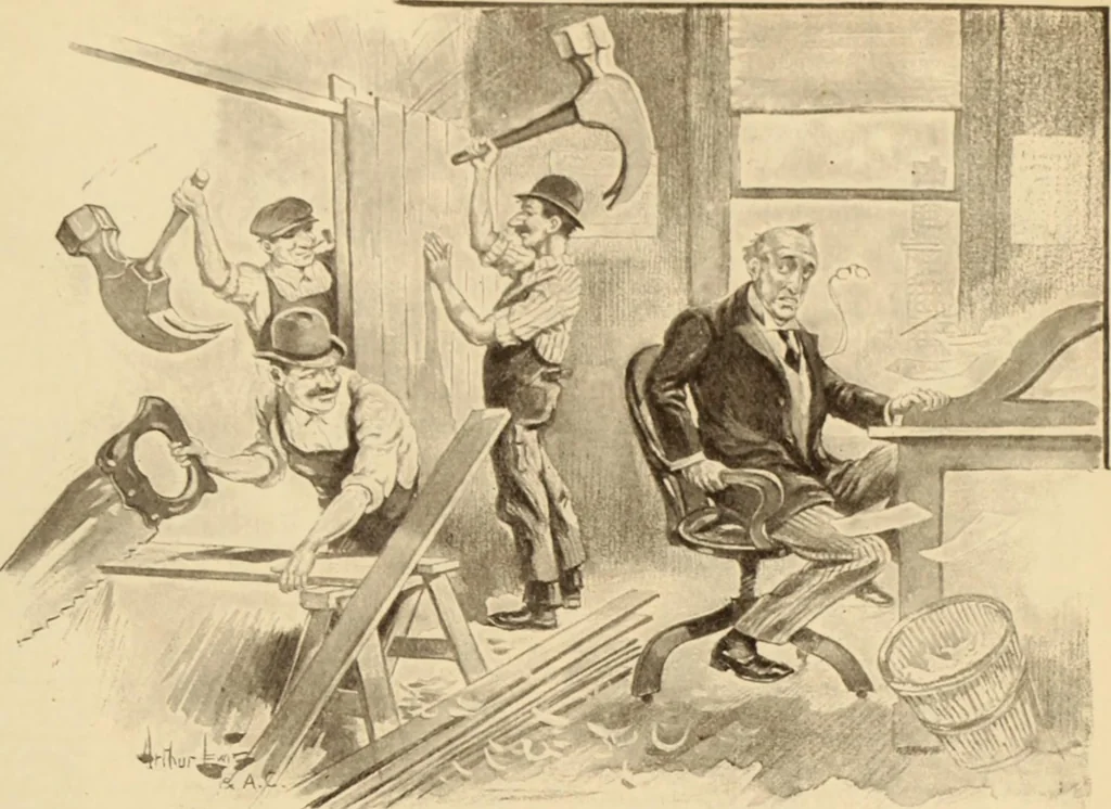 An illustration from Caricature. ed 1908, 1908, leaf 158