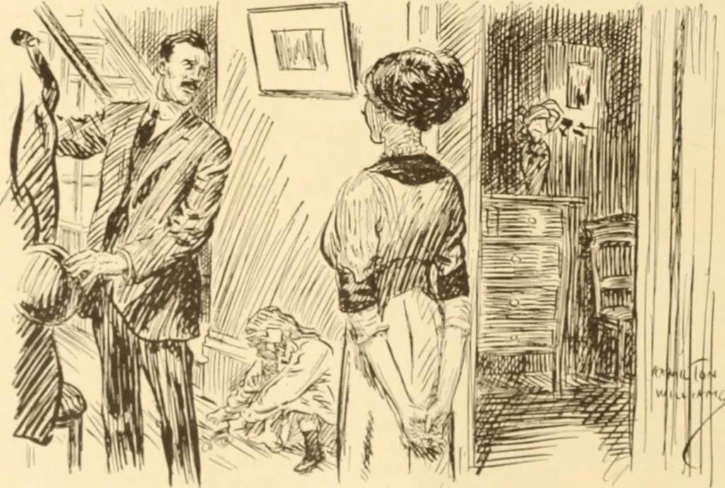 An illustration from Caricature. ed 1908, 1908, leaf 159