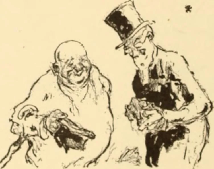 An illustration from Caricature. ed 1908, 1908, leaf 165