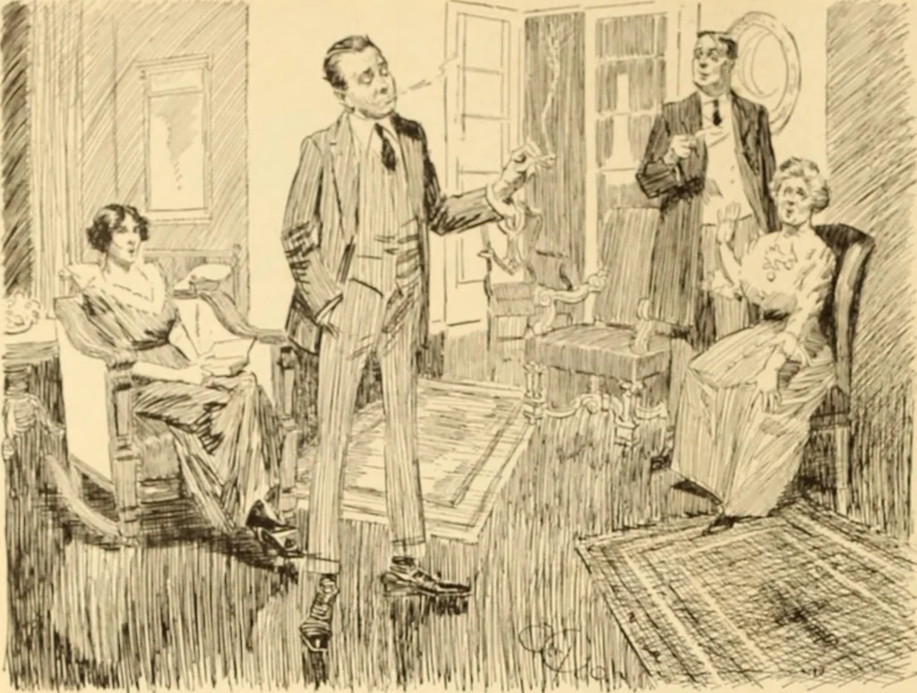 An illustration from Caricature. ed 1908, 1908, leaf 171