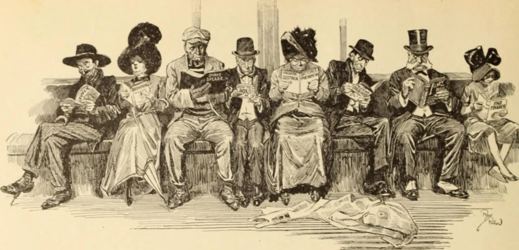 An illustration from Caricature. ed 1908, 1908, leaf 181