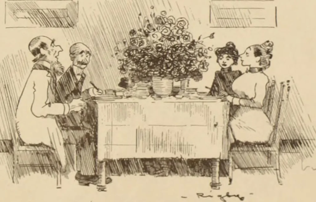 An illustration from Caricature. ed 1908, 1908, leaf 184