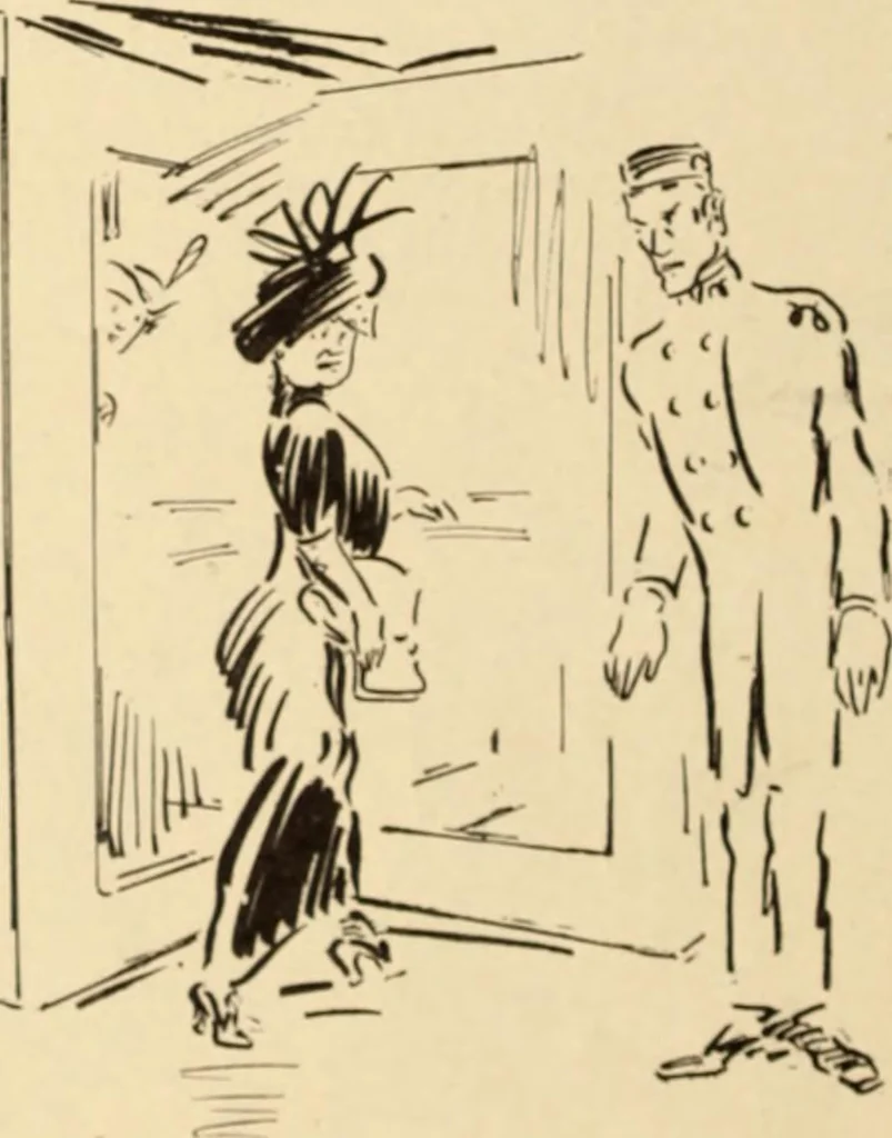 An illustration from Caricature. ed 1908, 1908, leaf 189