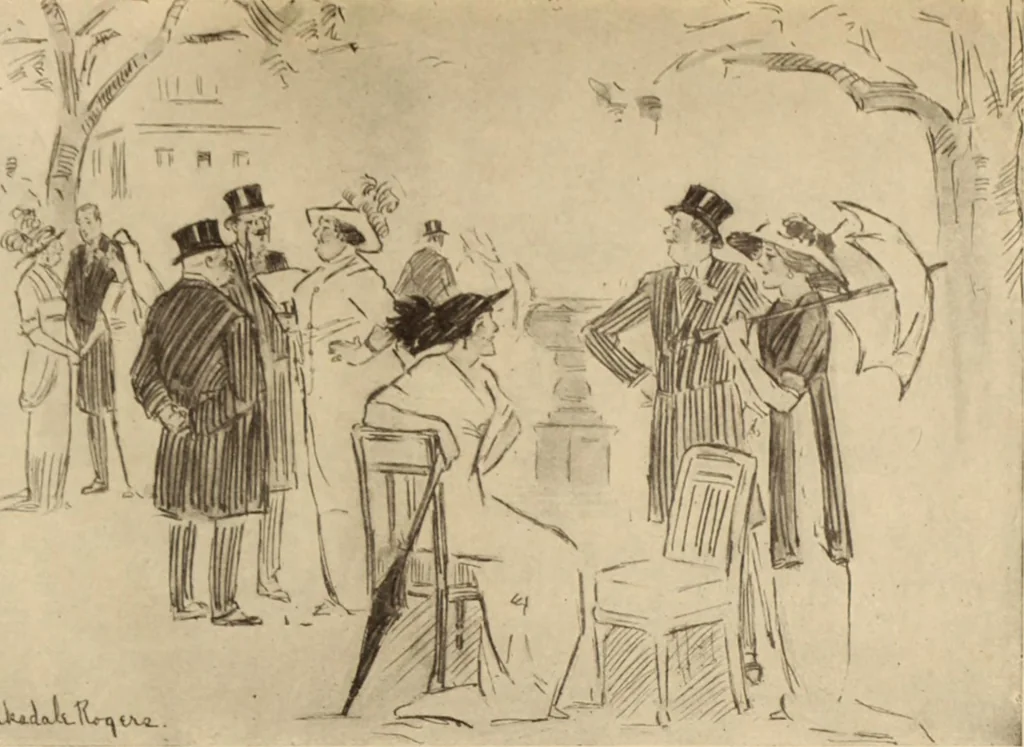An illustration from Caricature. ed 1908, 1908, leaf 210