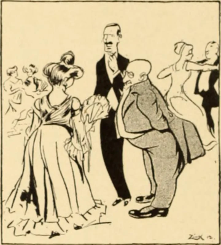 An illustration from Caricature. ed 1908, 1908, leaf 33