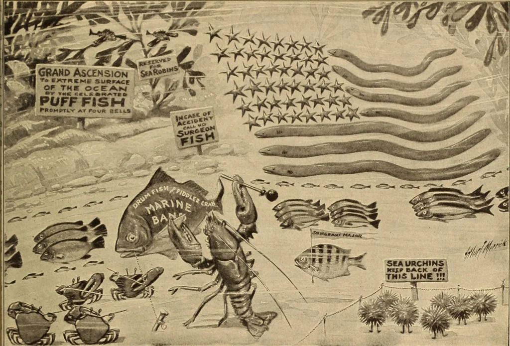 An illustration from Caricature. ed 1908, 1908, leaf 36