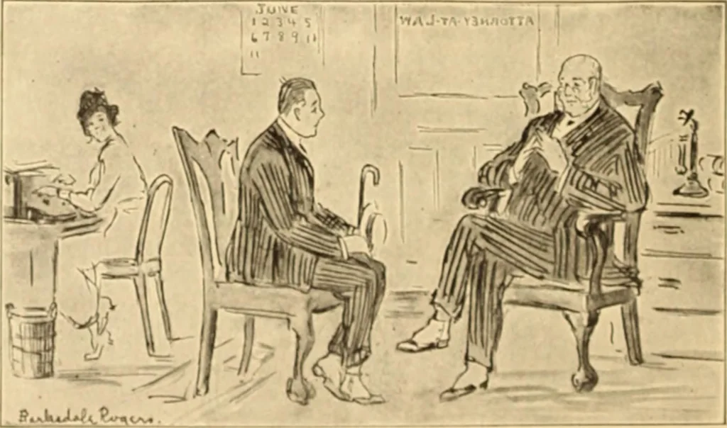 An illustration from Caricature. ed 1908, 1908, leaf 39