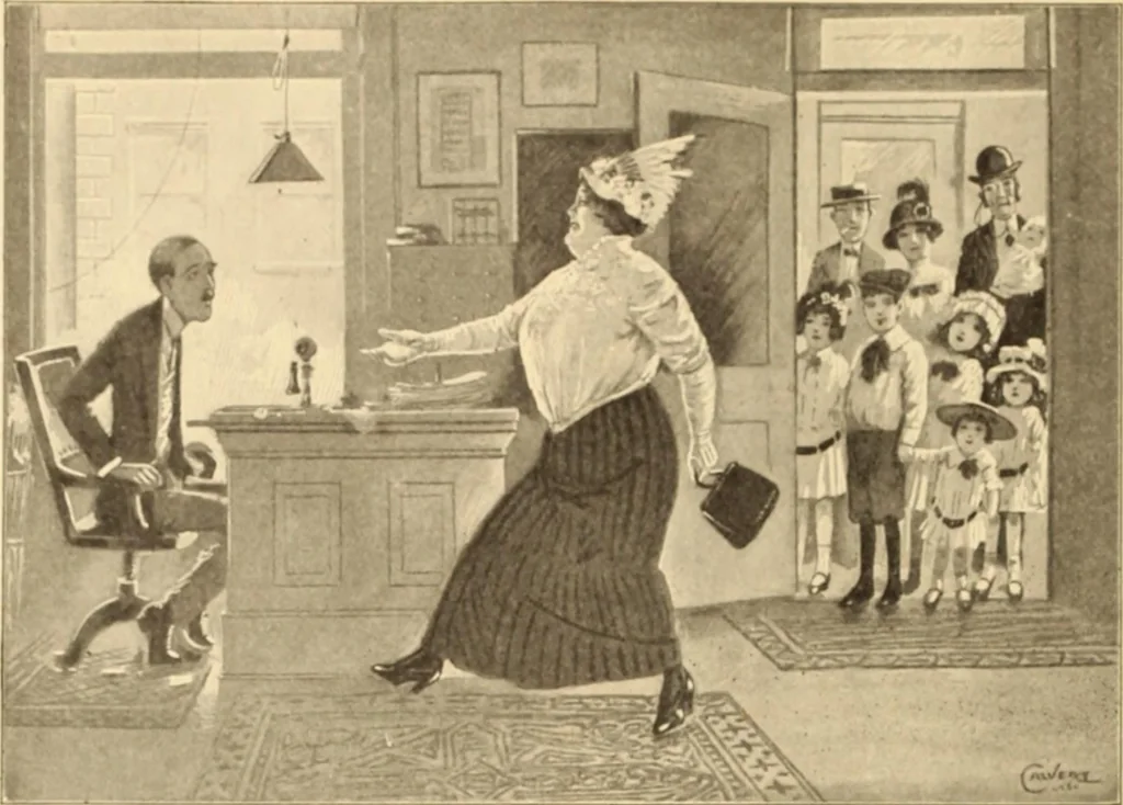 An illustration from Caricature. ed 1908, 1908, leaf 69