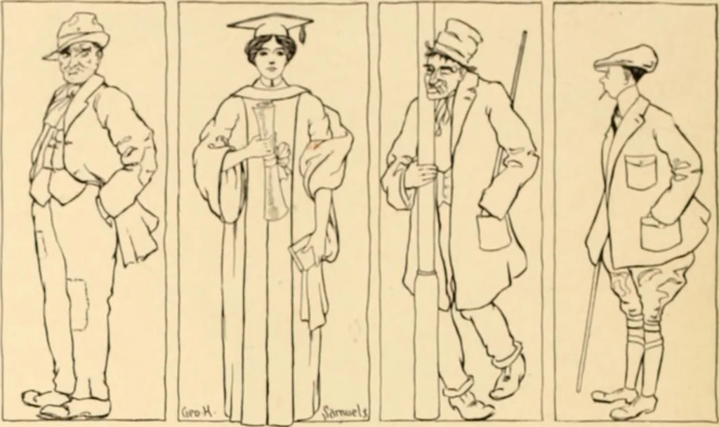 An illustration from Caricature. ed 1908, 1908, leaf 73