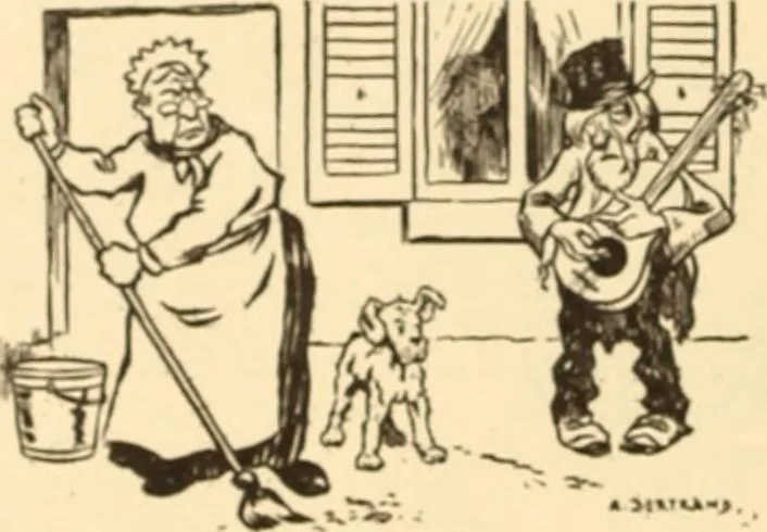 An illustration from Caricature. ed 1908, 1908, leaf 77
