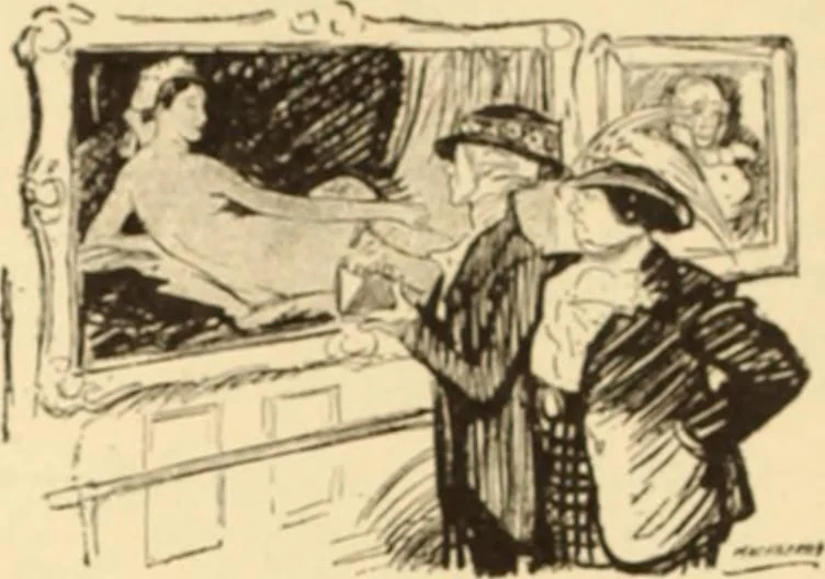 An illustration from Caricature. ed 1908, 1908, leaf 77