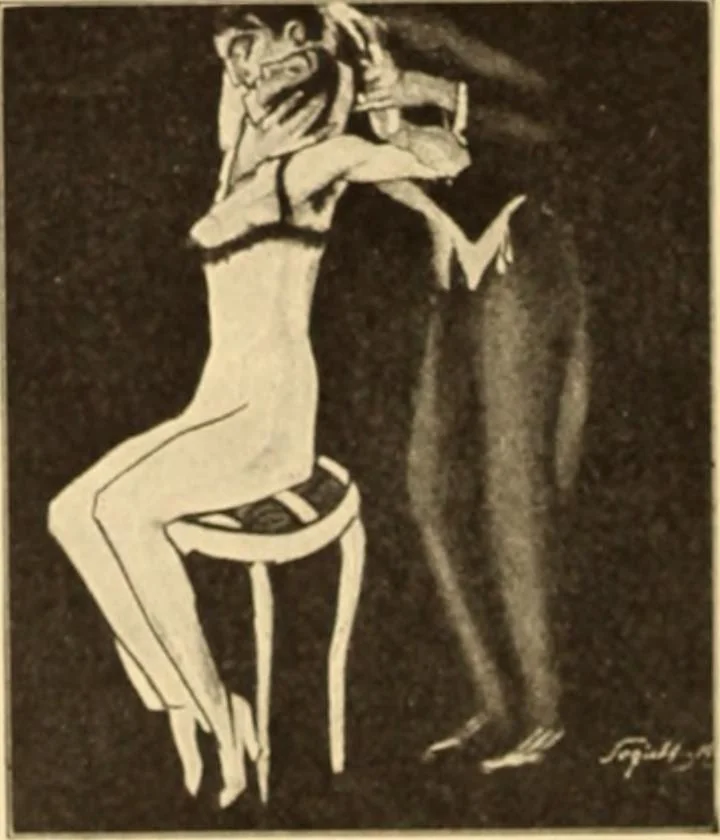 An illustration from Caricature. ed 1908, 1908, leaf 77
