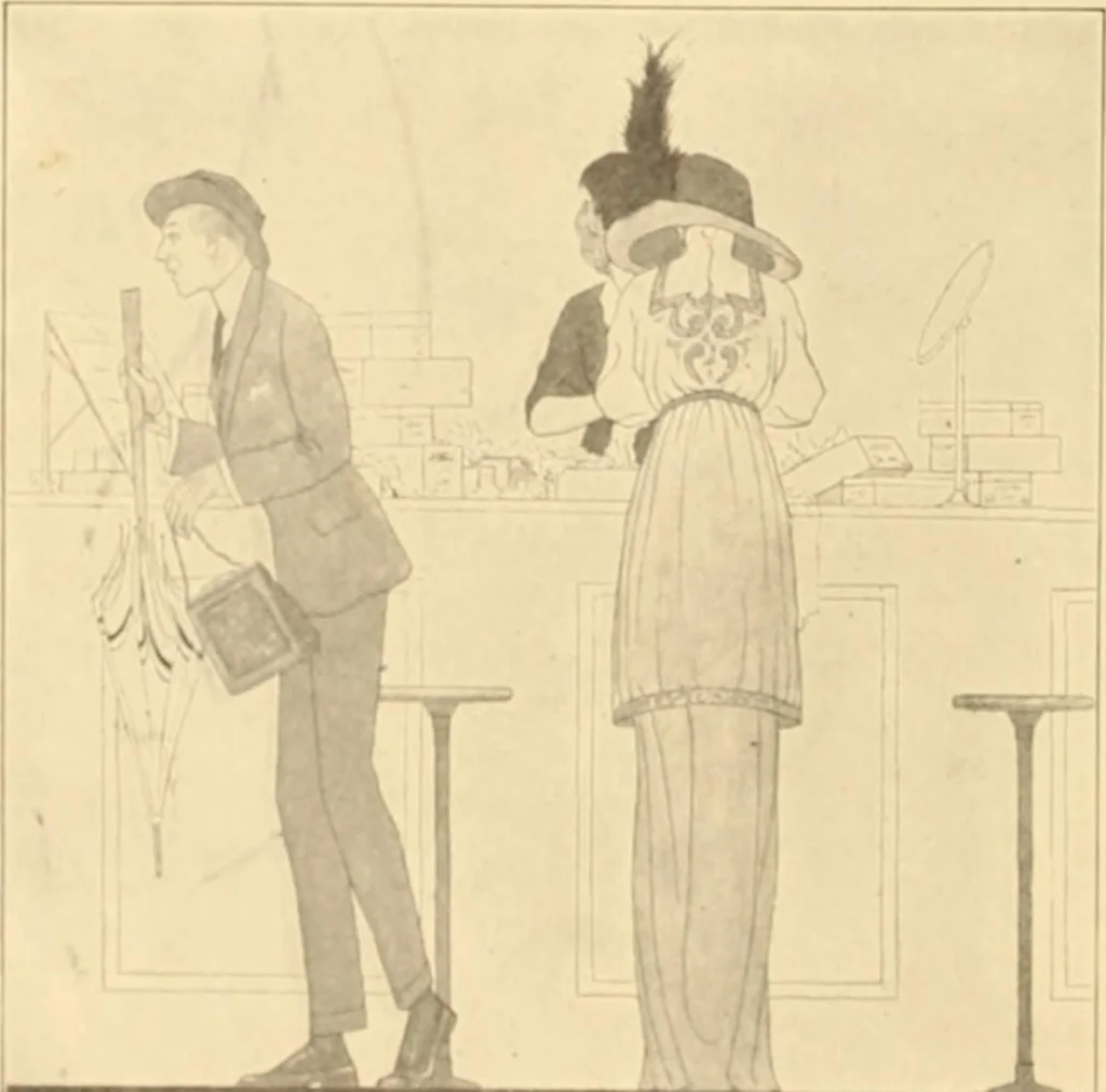 An illustration from Caricature. ed 1908, 1908, leaf 79