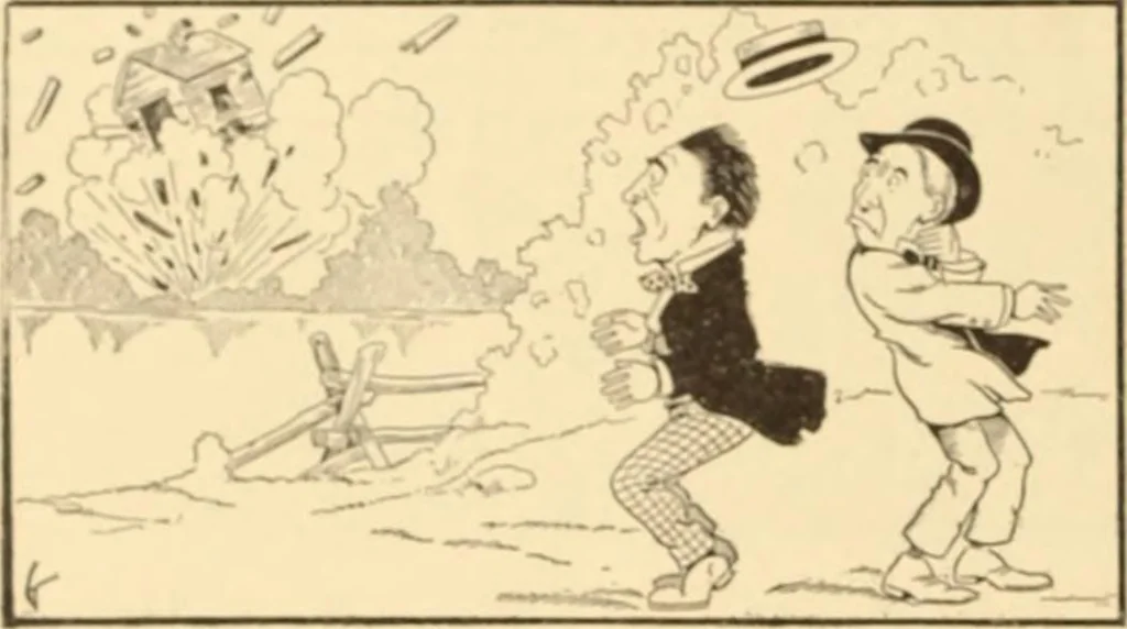 An illustration from Caricature. ed 1908, 1908, leaf 83