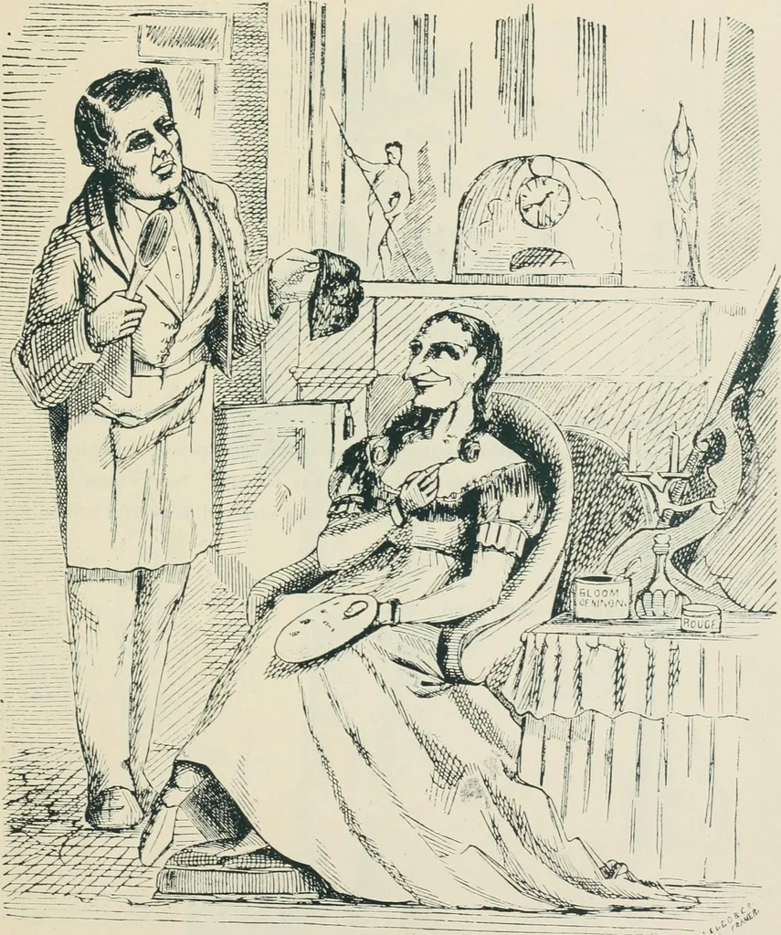 An illustration from A caricature history of Canadian politics : events from the union of 1841, as illustrated by cartoons from "Grip", and various other sources, 1886, leaf 120
