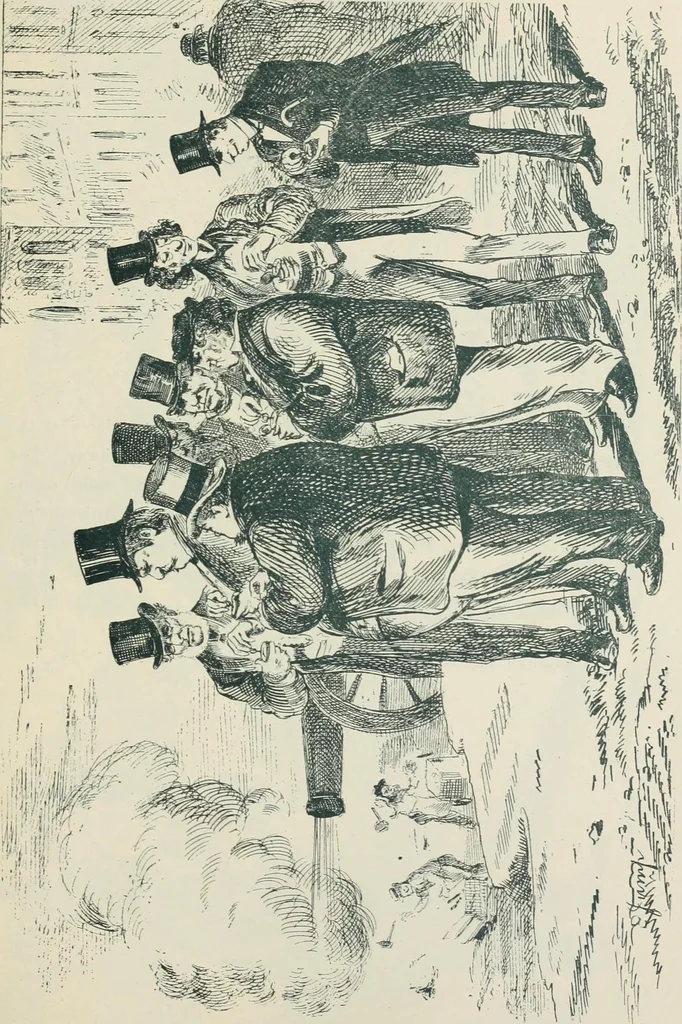An illustration from A caricature history of Canadian politics : events from the union of 1841, as illustrated by cartoons from "Grip", and various other sources, 1886, leaf 146