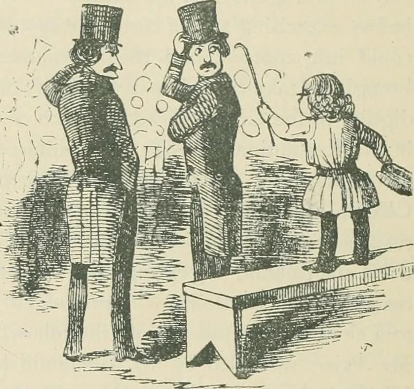 An illustration from A caricature history of Canadian politics : events from the union of 1841, as illustrated by cartoons from "Grip", and various other sources, 1886, leaf 23