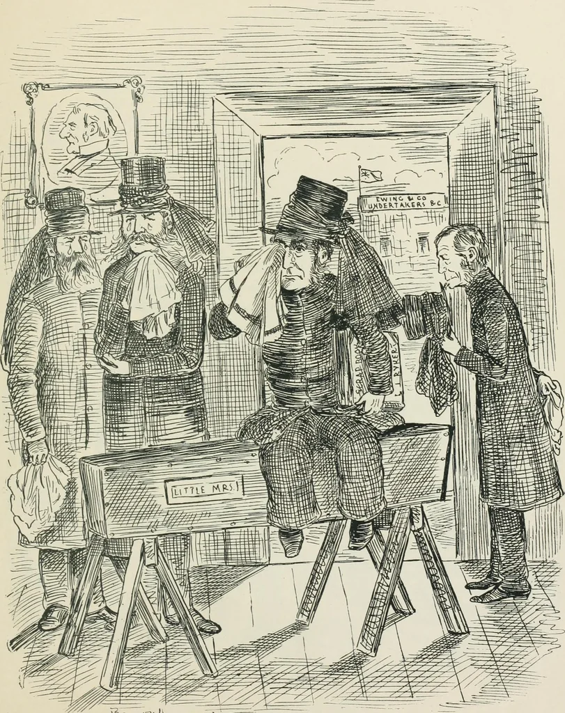 An illustration from A caricature history of Canadian politics : events from the union of 1841, as illustrated by cartoons from "Grip", and various other sources, 1886, leaf 238