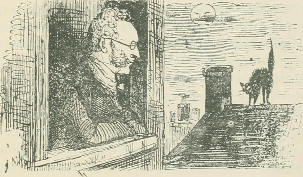 An illustration from A caricature history of Canadian politics : events from the union of 1841, as illustrated by cartoons from "Grip", and various other sources, 1886, leaf 28