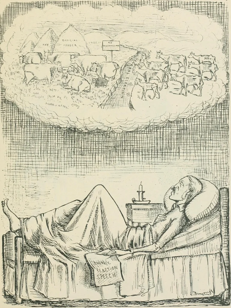 An illustration from A caricature history of Canadian politics : events from the union of 1841, as illustrated by cartoons from "Grip", and various other sources, 1886, leaf 370