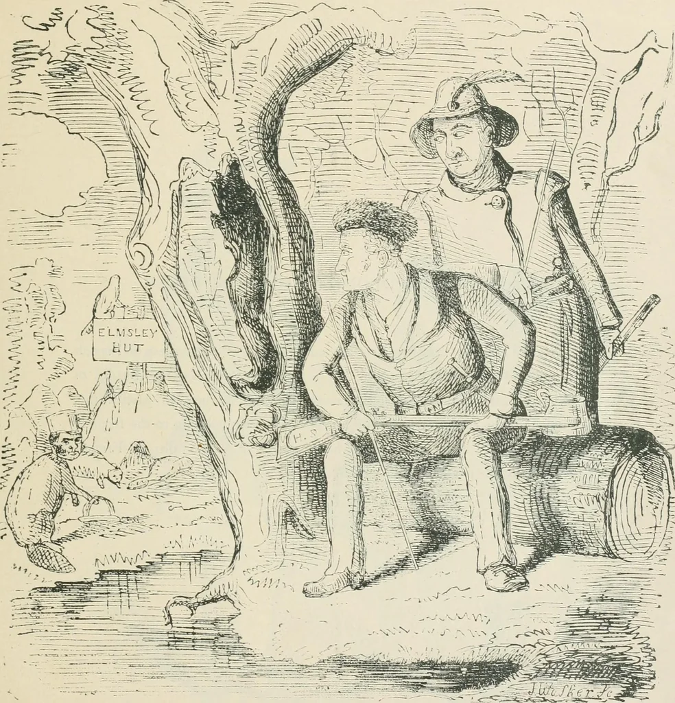 An illustration from A caricature history of Canadian politics : events from the union of 1841, as illustrated by cartoons from "Grip", and various other sources, 1886, leaf 62