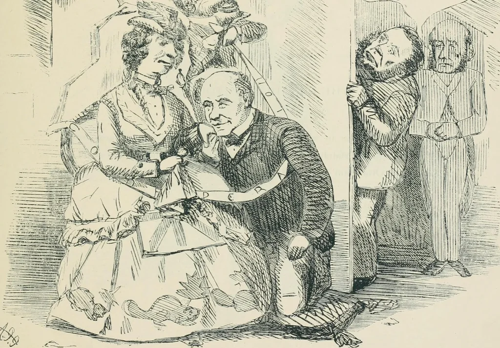 An illustration from A caricature history of Canadian politics : events from the union of 1841, as illustrated by cartoons from "Grip", and various other sources, 1886, leaf 96