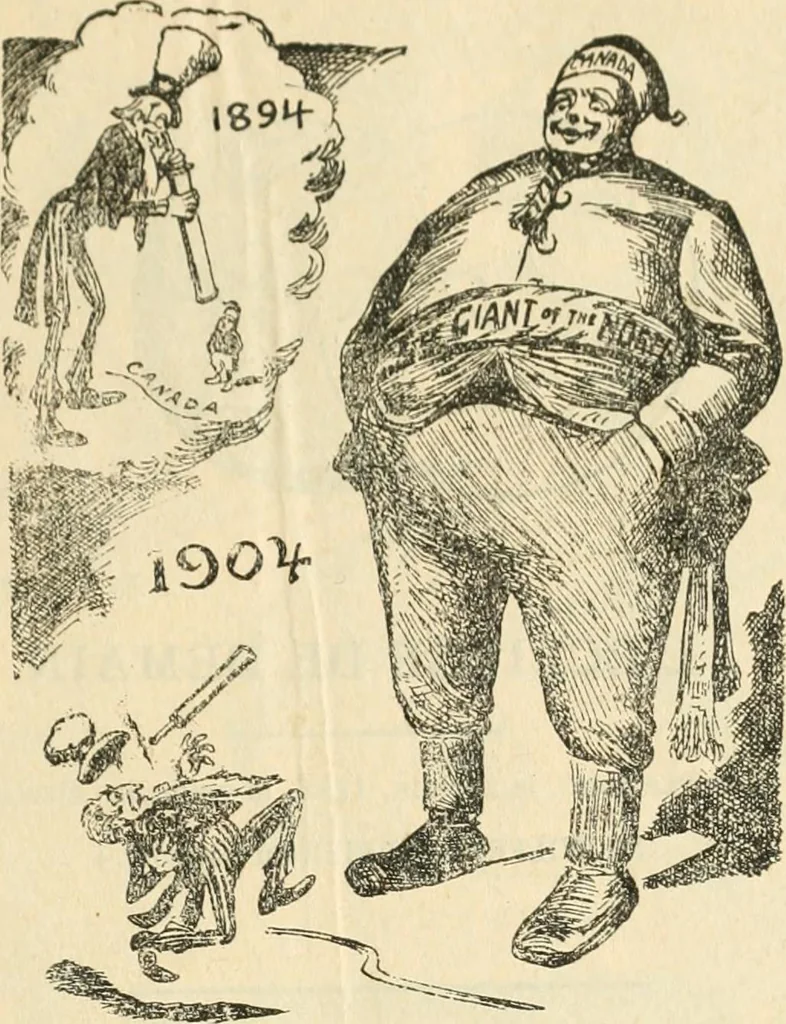 An illustration from Caricature politique au Canada = Free lance political caricature in Canada, 1904, leaf 10