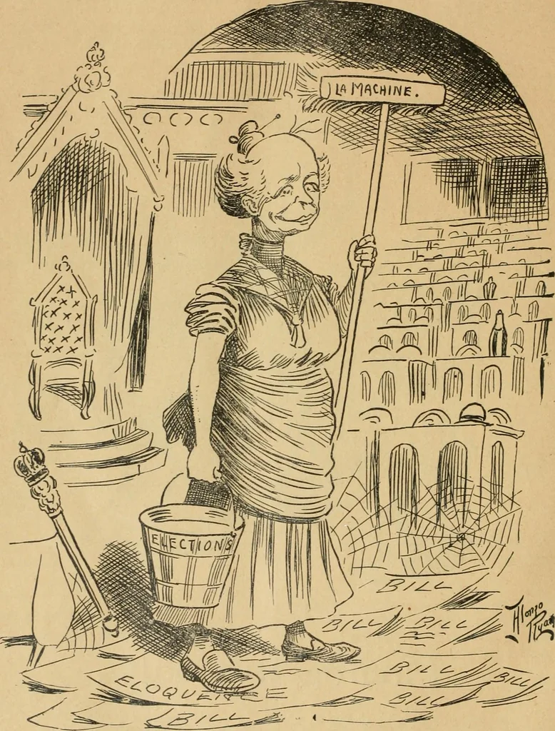 An illustration from Caricature politique au Canada = Free lance political caricature in Canada, 1904, leaf 111